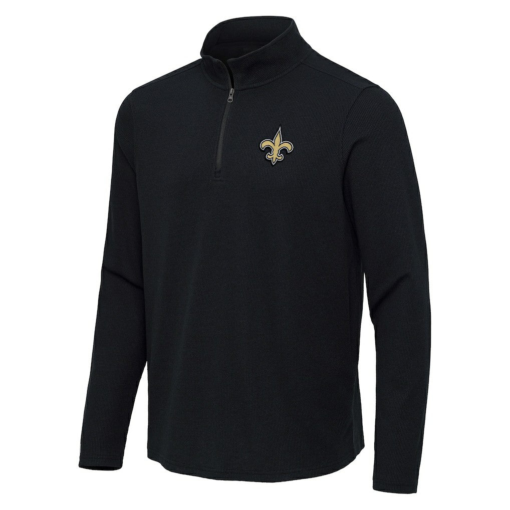 Antigua Sync Tri-Blend Quarter-Zip Pullover - New Orleans Saints