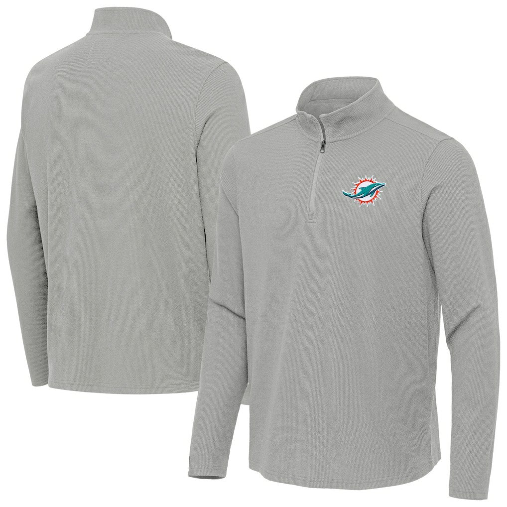 Antigua Sync Tri-Blend Quarter-Zip Pullover - Miami Dolphins