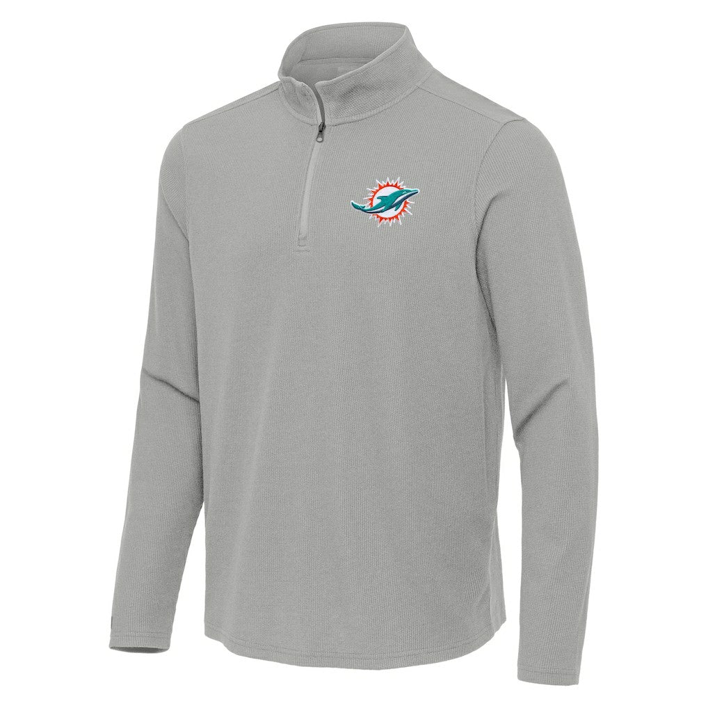 Antigua Sync Tri-Blend Quarter-Zip Pullover - Miami Dolphins