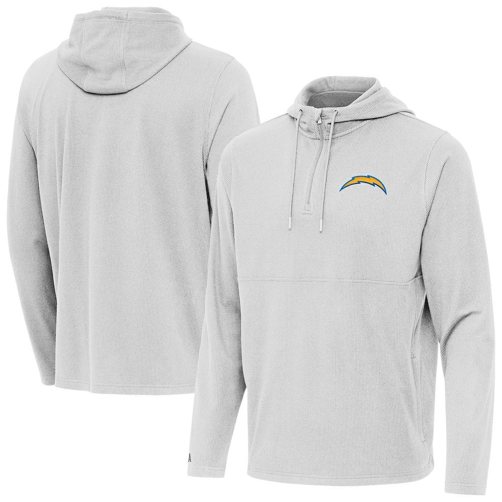 Antigua Connected Quarter-Zip Pullover Hoodie - Los Angeles Chargers