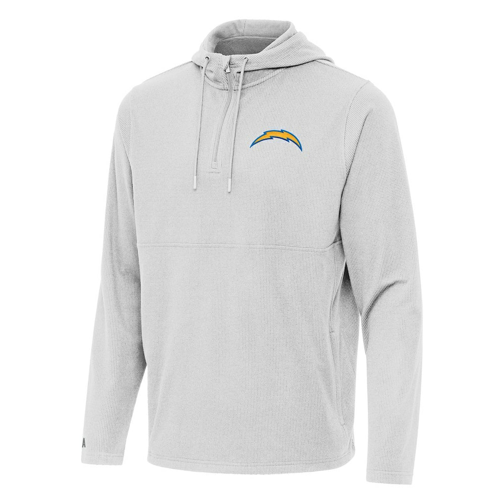 Antigua Connected Quarter-Zip Pullover Hoodie - Los Angeles Chargers