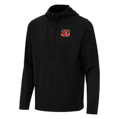 Antigua Connected Quarter-Zip Pullover Hoodie - Cincinnati Bengals