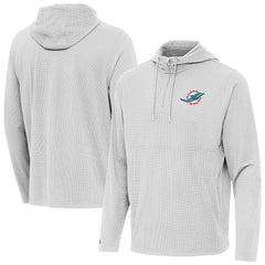 Antigua Connected Quarter-Zip Pullover Hoodie - Miami Dolphins