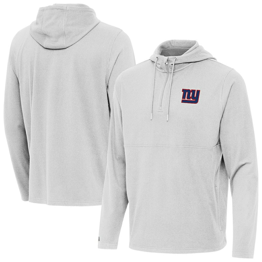 Antigua Connected Quarter-Zip Pullover Hoodie - New York Giants