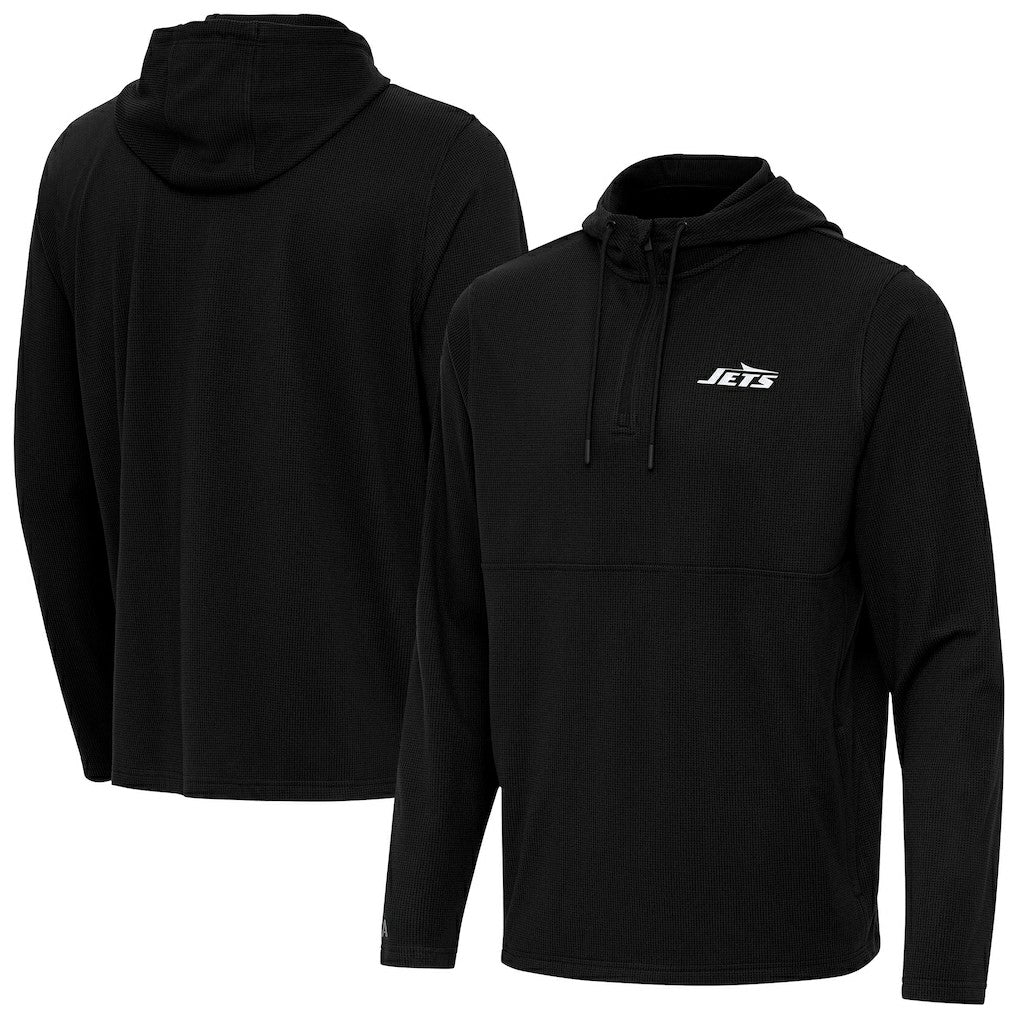 Antigua Connected Quarter-Zip Pullover Hoodie - New York Jets