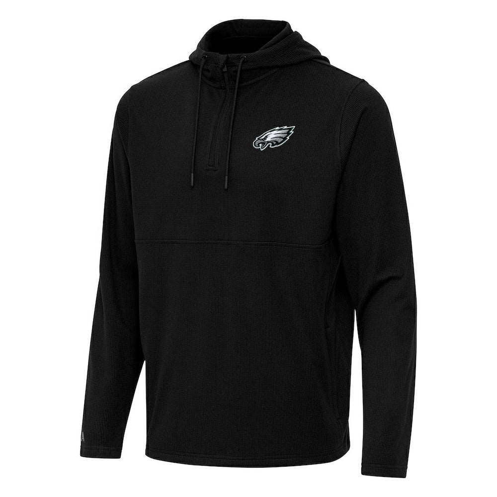 Antigua Connected Quarter-Zip Pullover Hoodie - Philadelphia Eagles