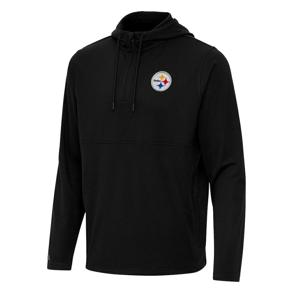 Antigua Connected Quarter-Zip Pullover Hoodie - Pittsburgh Steelers