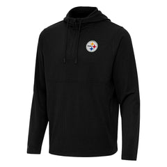 Antigua Connected Quarter-Zip Pullover Hoodie - Pittsburgh Steelers