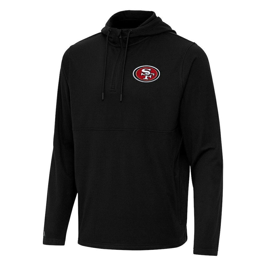 Antigua Connected Quarter-Zip Pullover Hoodie - San Francisco 49ers