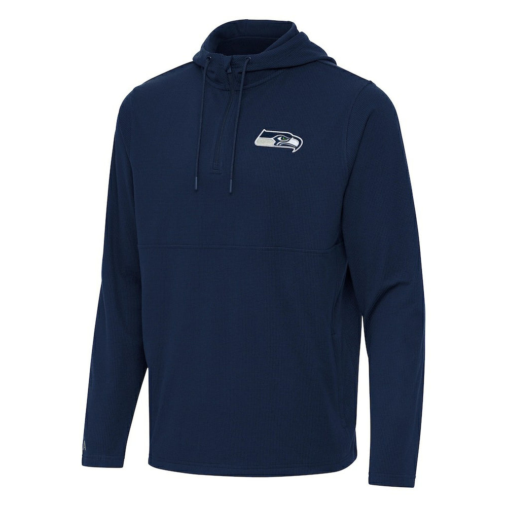 Antigua Connected Quarter-Zip Pullover Hoodie - Seattle Seahawks