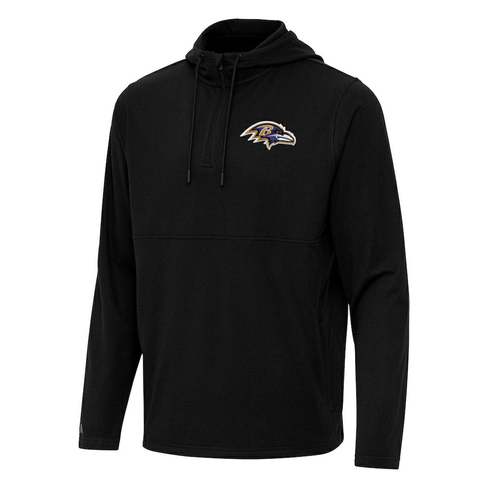 Antigua Connected Quarter-Zip Pullover Hoodie - Baltimore Ravens