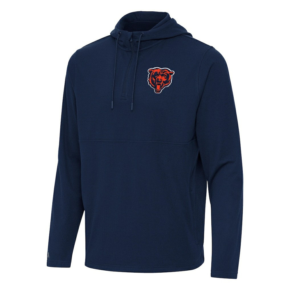 Antigua Connected Quarter-Zip Pullover Hoodie - Chicago Bears