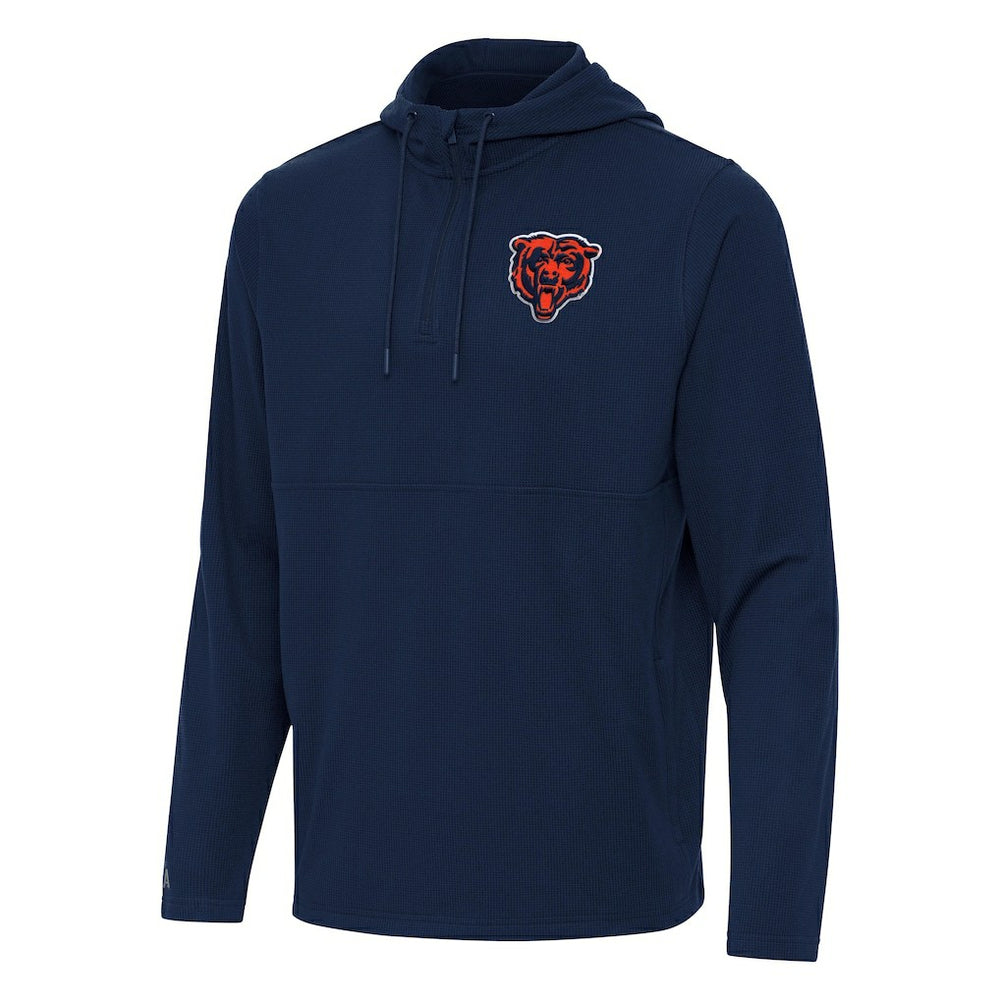 Antigua Connected Quarter-Zip Pullover Hoodie - Chicago Bears