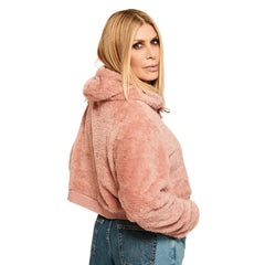 Jill Martin Women's Tonal Sherpa Cropped Hoodie - Buffalo Bills