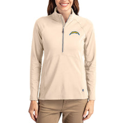 Cutter & Buck Women's Adapt Eco Knit Stretch Recycled Raglan Half-Zip Pullover - Los Angeles Chargers