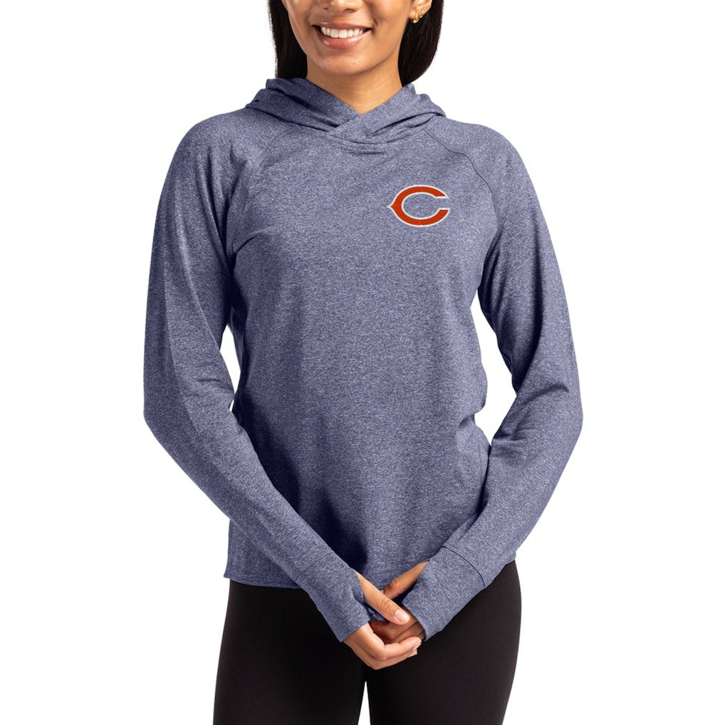Cutter & Buck Women's Primary Logo Adapt Knit Recycled Raglan Pullover Hoodie - Chicago Bears