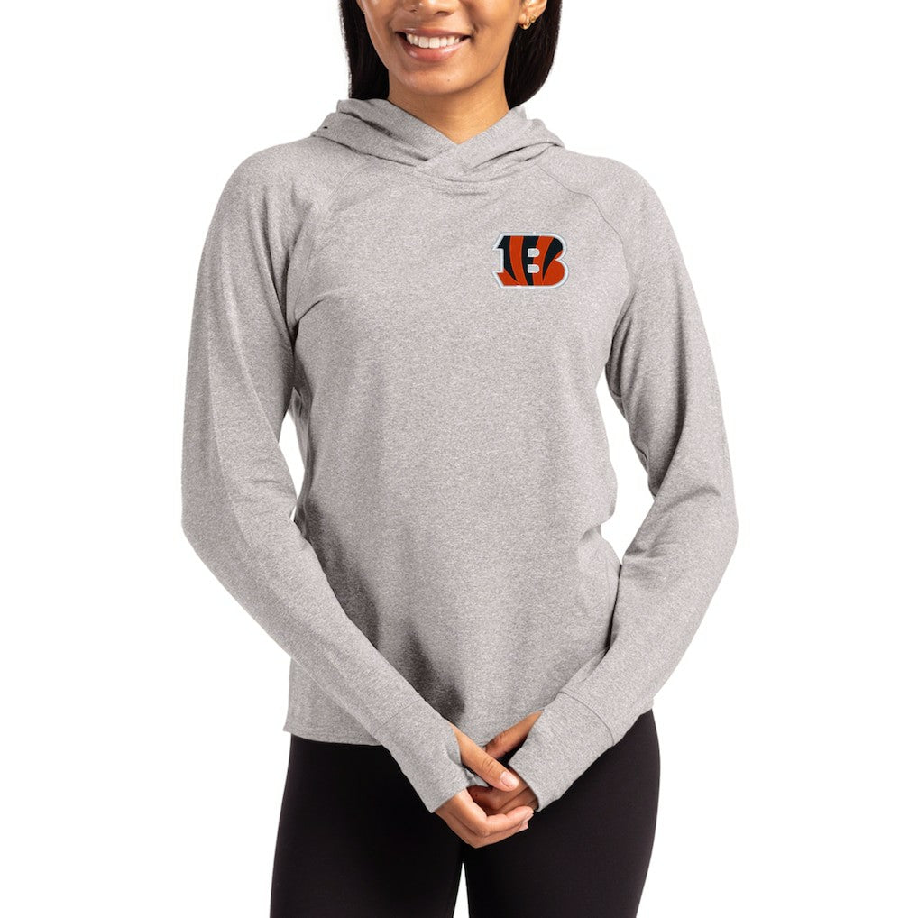 Cutter & Buck Women's Primary Logo Adapt Knit Recycled Raglan Pullover Hoodie - Cincinnati Bengals