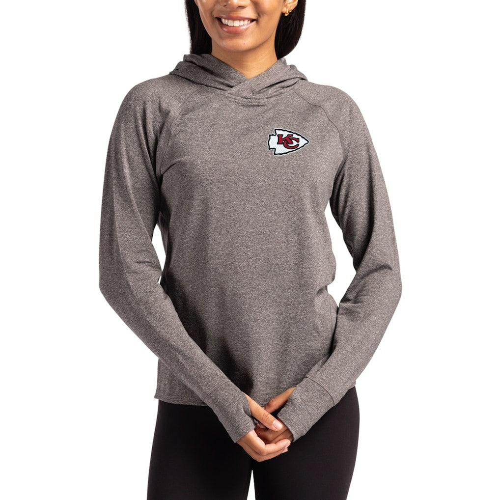 Cutter & Buck Women's Primary Logo Adapt Knit Recycled Raglan Pullover Hoodie - Kansas City Chiefs