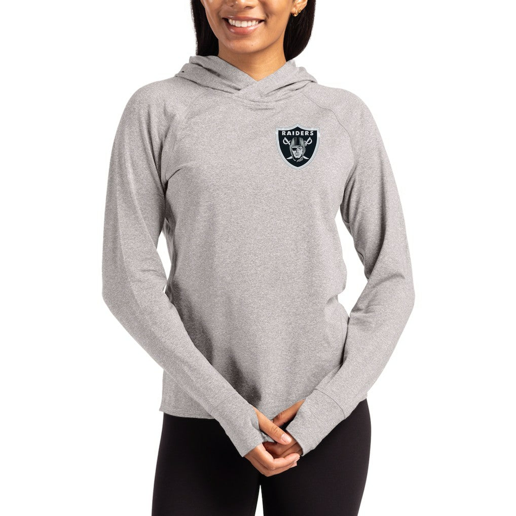 Cutter & Buck Women's Primary Logo Adapt Knit Recycled Raglan Pullover Hoodie - Las Vegas Raiders