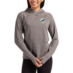 Cutter & Buck Women's Primary Logo Adapt Knit Recycled Raglan Pullover Hoodie - Miami Dolphins