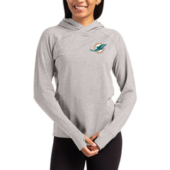 Cutter & Buck Women's Primary Logo Adapt Knit Recycled Raglan Pullover Hoodie - Miami Dolphins