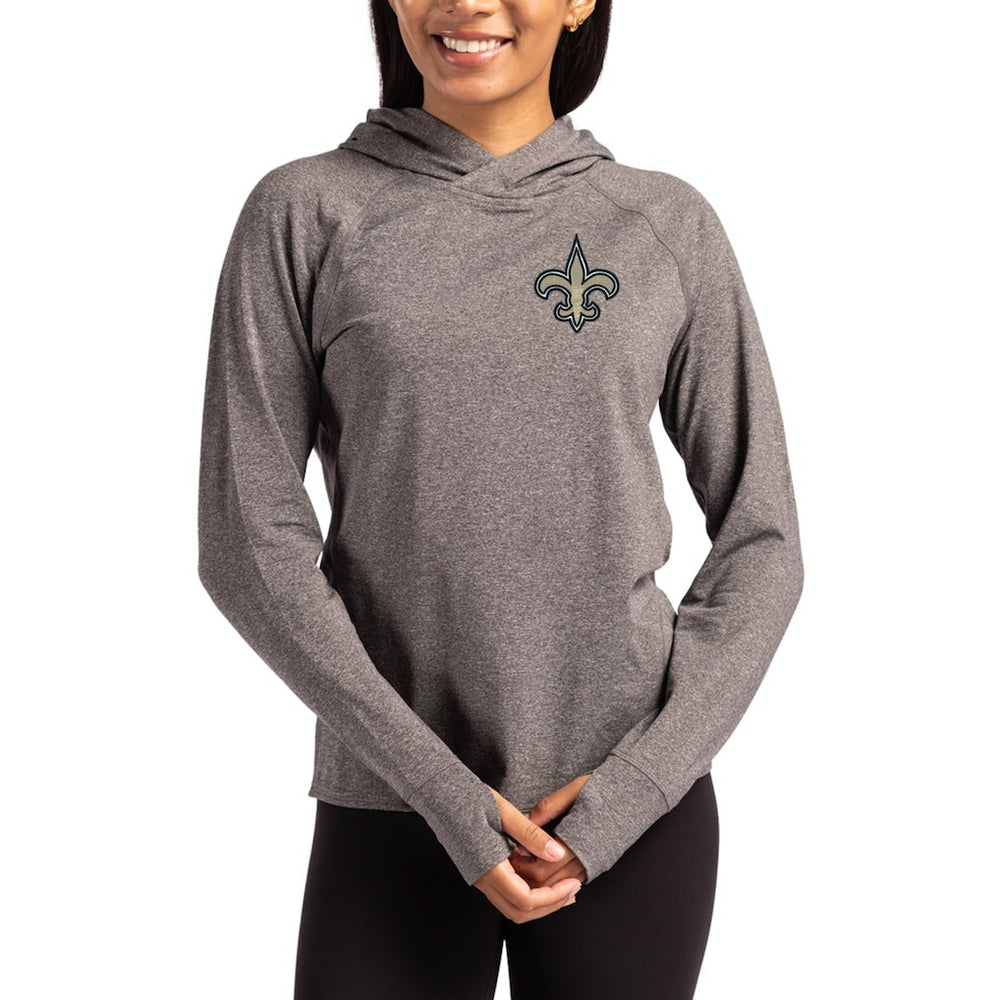 Cutter & Buck Women's Primary Logo Adapt Knit Recycled Raglan Pullover Hoodie - New Orleans Saints