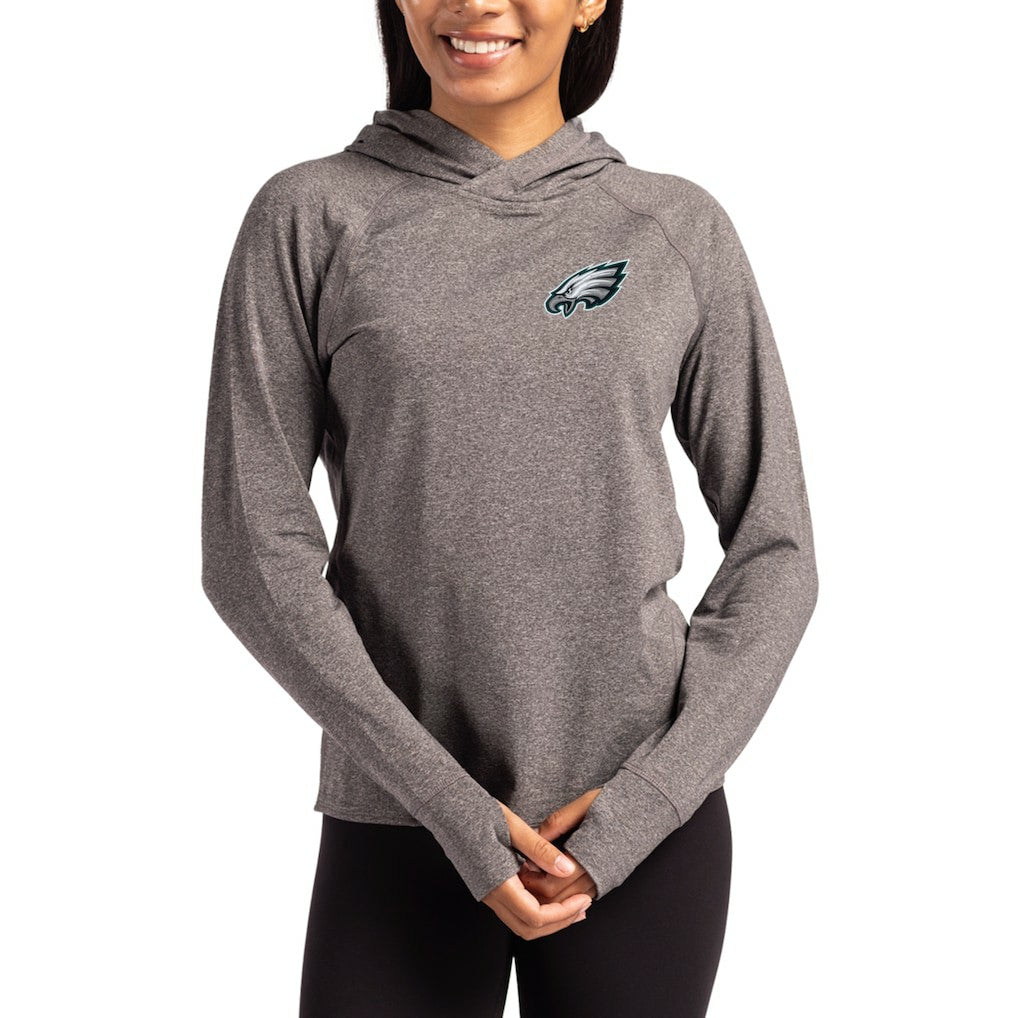 Cutter & Buck Women's Primary Logo Adapt Knit Recycled Raglan Pullover Hoodie - Philadelphia Eagles