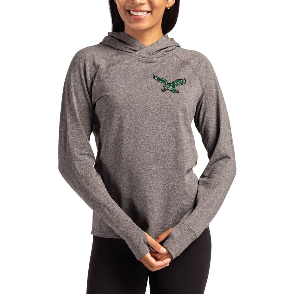 Cutter & Buck Women's Throwback Logo Adapt Knit Recycled Raglan Pullover Hoodie - Philadelphia Eagles