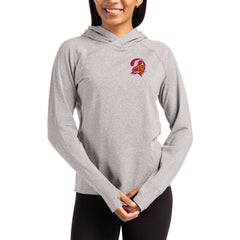Cutter & Buck Women's Throwback Logo Adapt Knit Recycled Raglan Pullover Hoodie - Tampa Bay Buccaneers