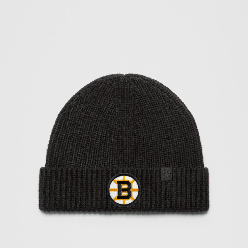 NHL Black|Black Boston Bruins lululemon Unisex Close-Fit Wool-Blend Ribbed Beanie