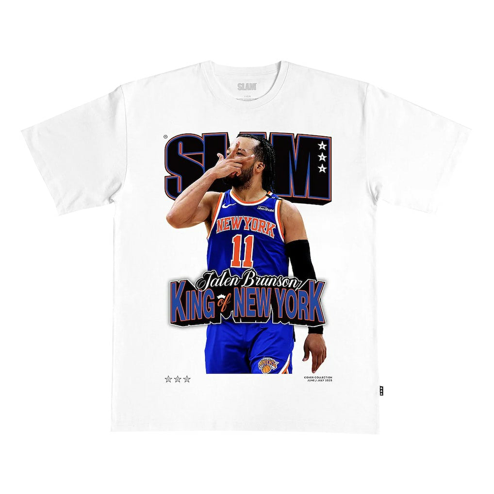 NBA Jalen Brunson New York Knicks SLAM Unisex King of New York Cover T-Shirt
