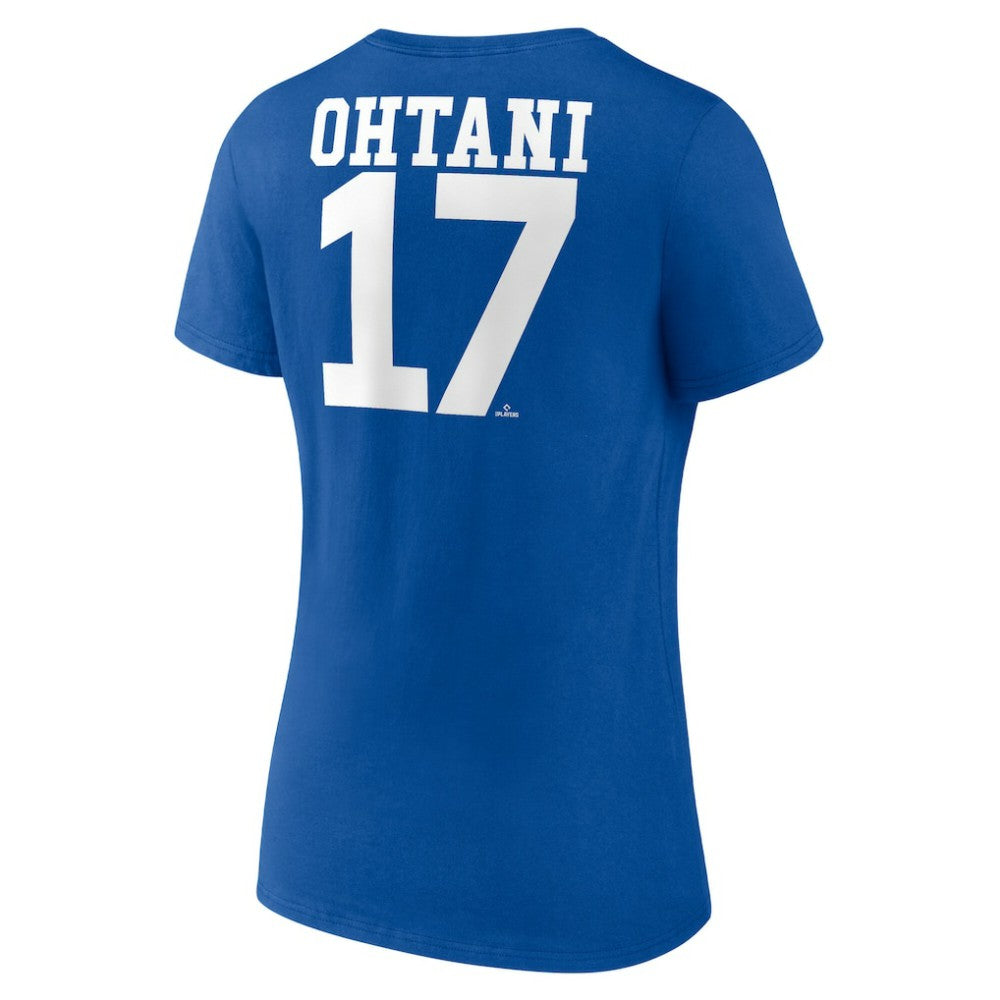 MLB Shohei Ohtani Los Angeles Dodgers Women's Player Name & Number V-Neck T-Shirt