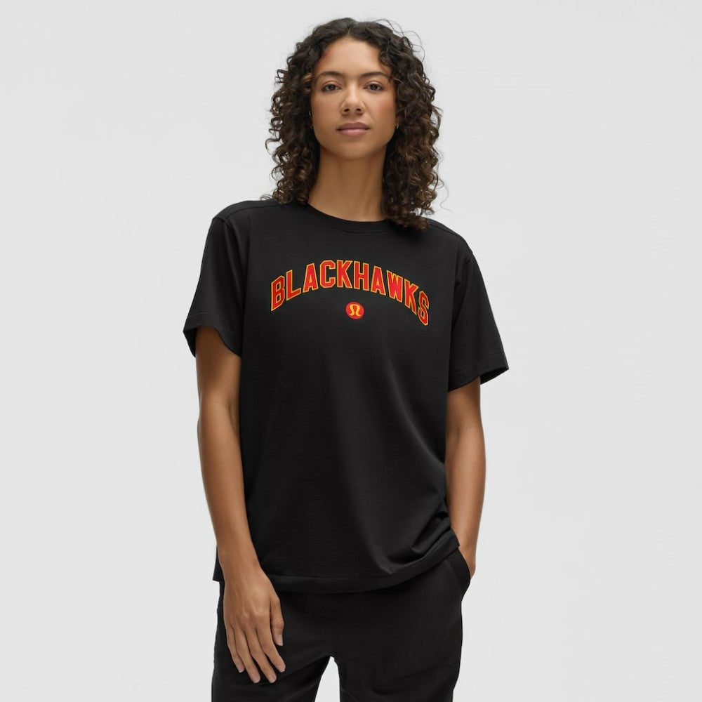 NHL Black|Black Chicago Blackhawks lululemon Women's All Yours Organic Cotton T-Shirt