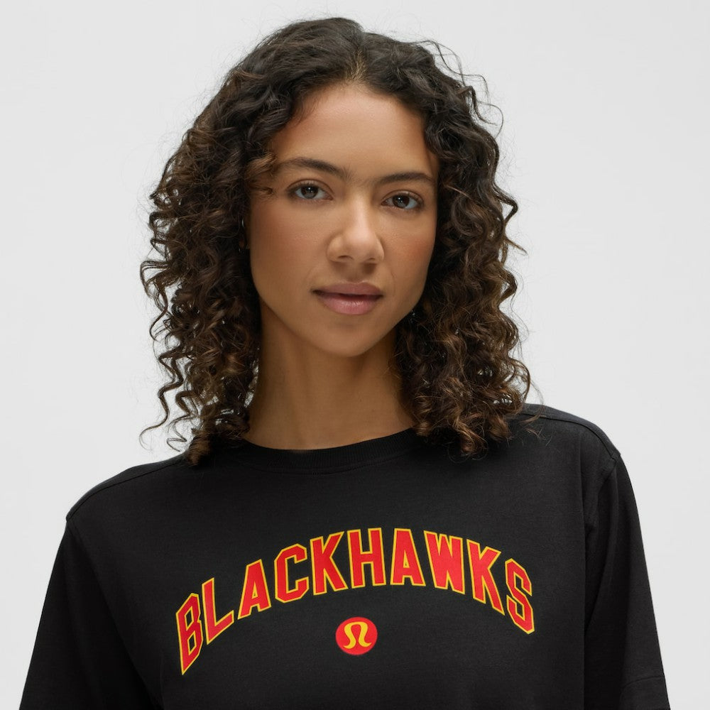 NHL Black|Black Chicago Blackhawks lululemon Women's All Yours Organic Cotton T-Shirt