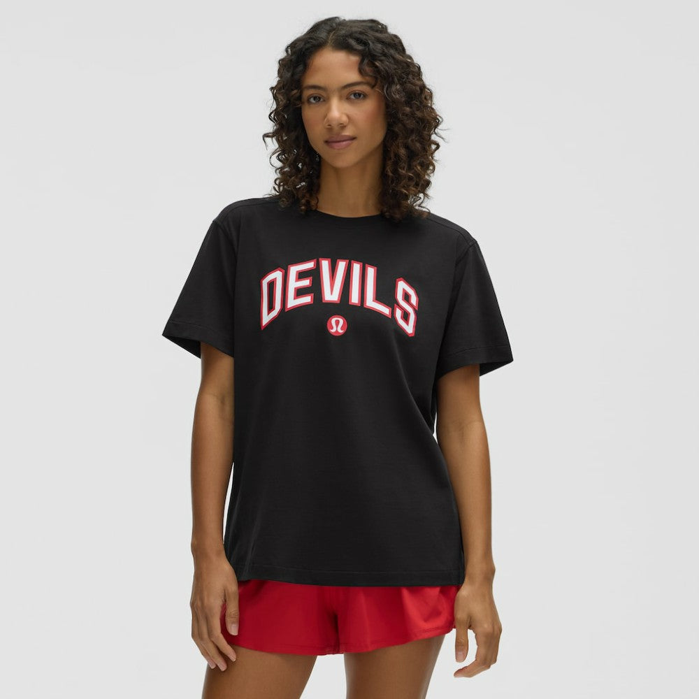 NHL Black|Black New Jersey Devils lululemon Women's All Yours Organic Cotton T-Shirt
