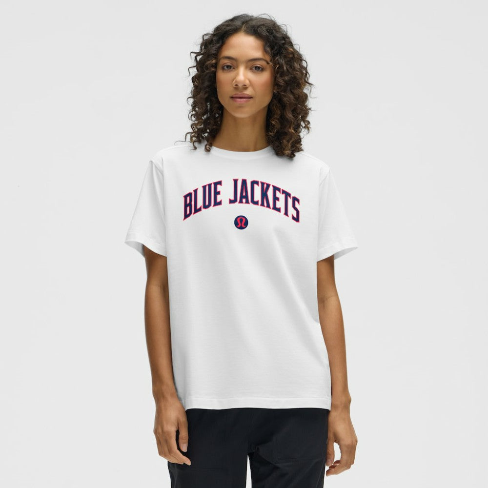 NHL White|White Columbus Blue Jackets lululemon Women's All Yours Organic Cotton T-Shirt