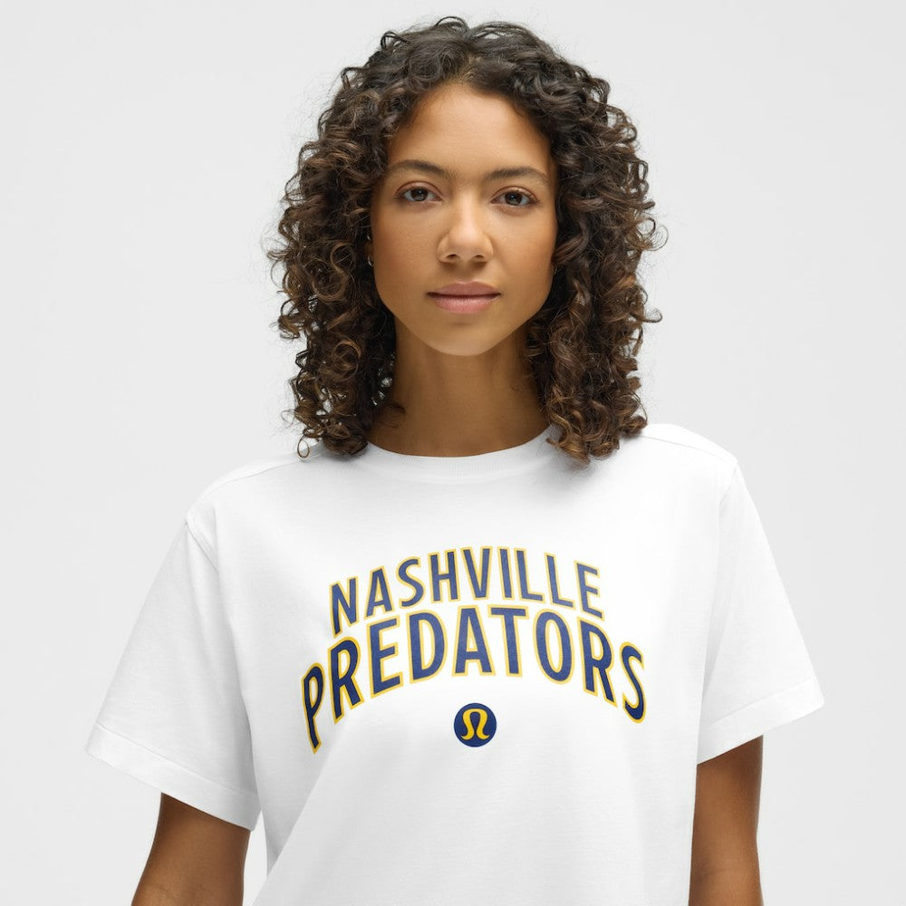 NHL White|White Nashville Predators lululemon Women's All Yours Organic Cotton T-Shirt
