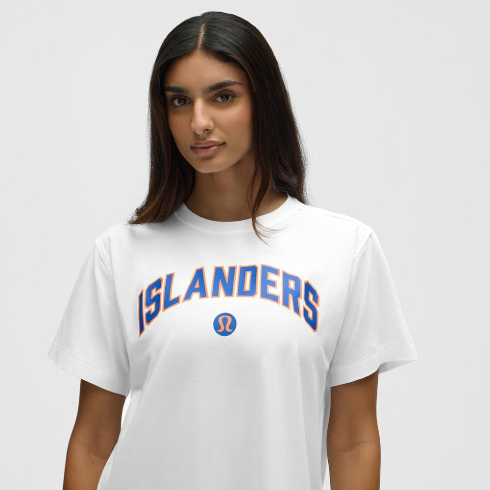 NHL White|White New York Islanders lululemon Women's All Yours Organic Cotton T-Shirt
