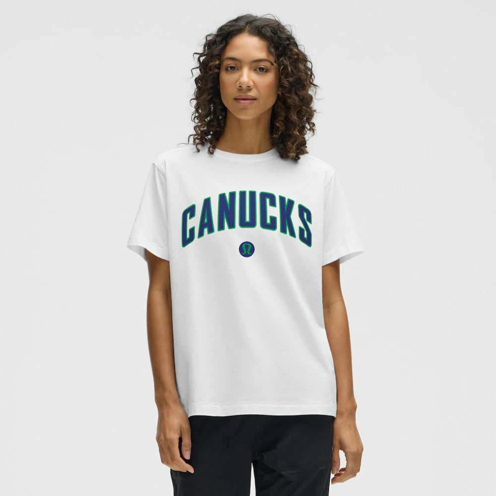 NHL White|White Vancouver Canucks lululemon Women's All Yours Organic Cotton T-Shirt