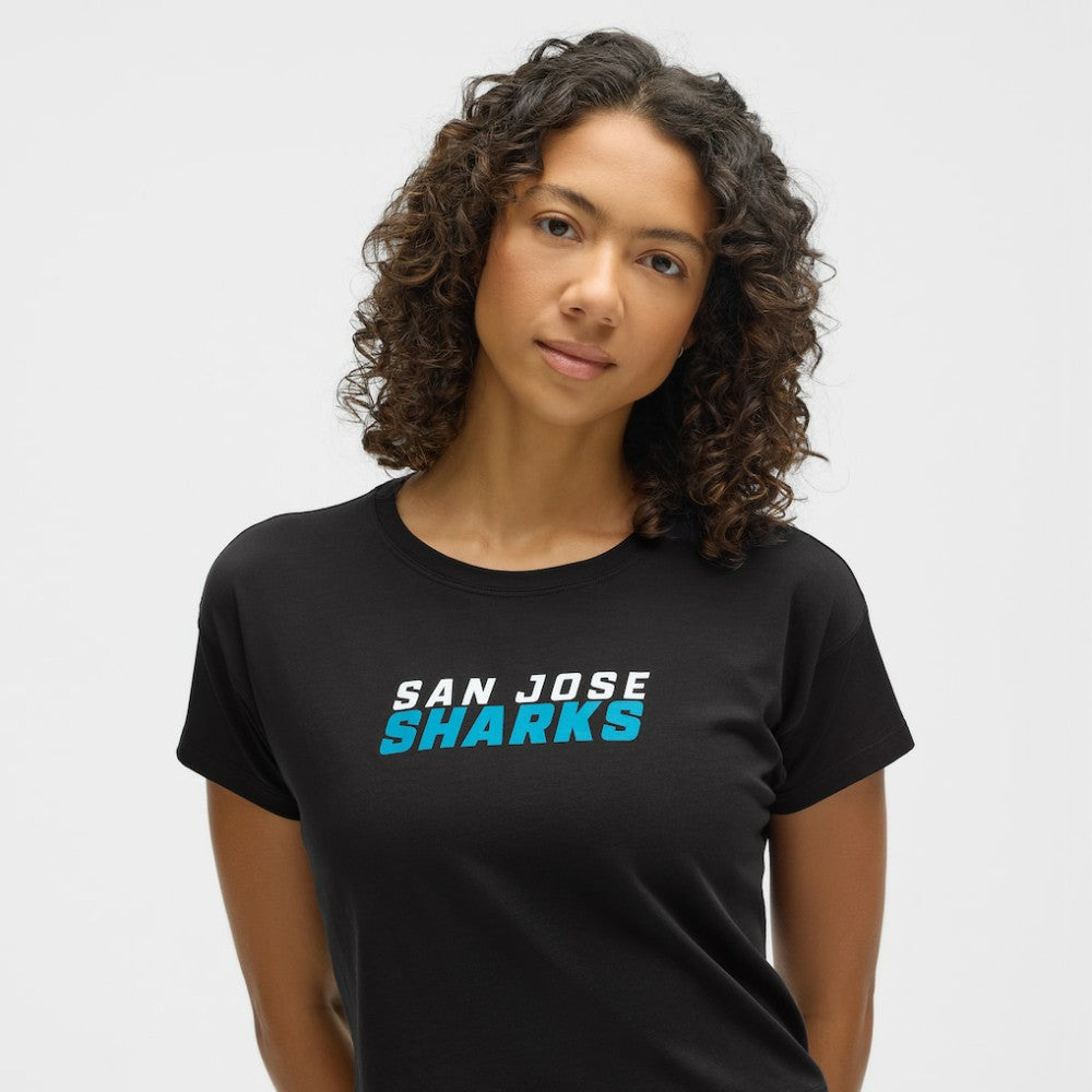 NHL Black|Black San Jose Sharks lululemon Women's Cates T-Shirt