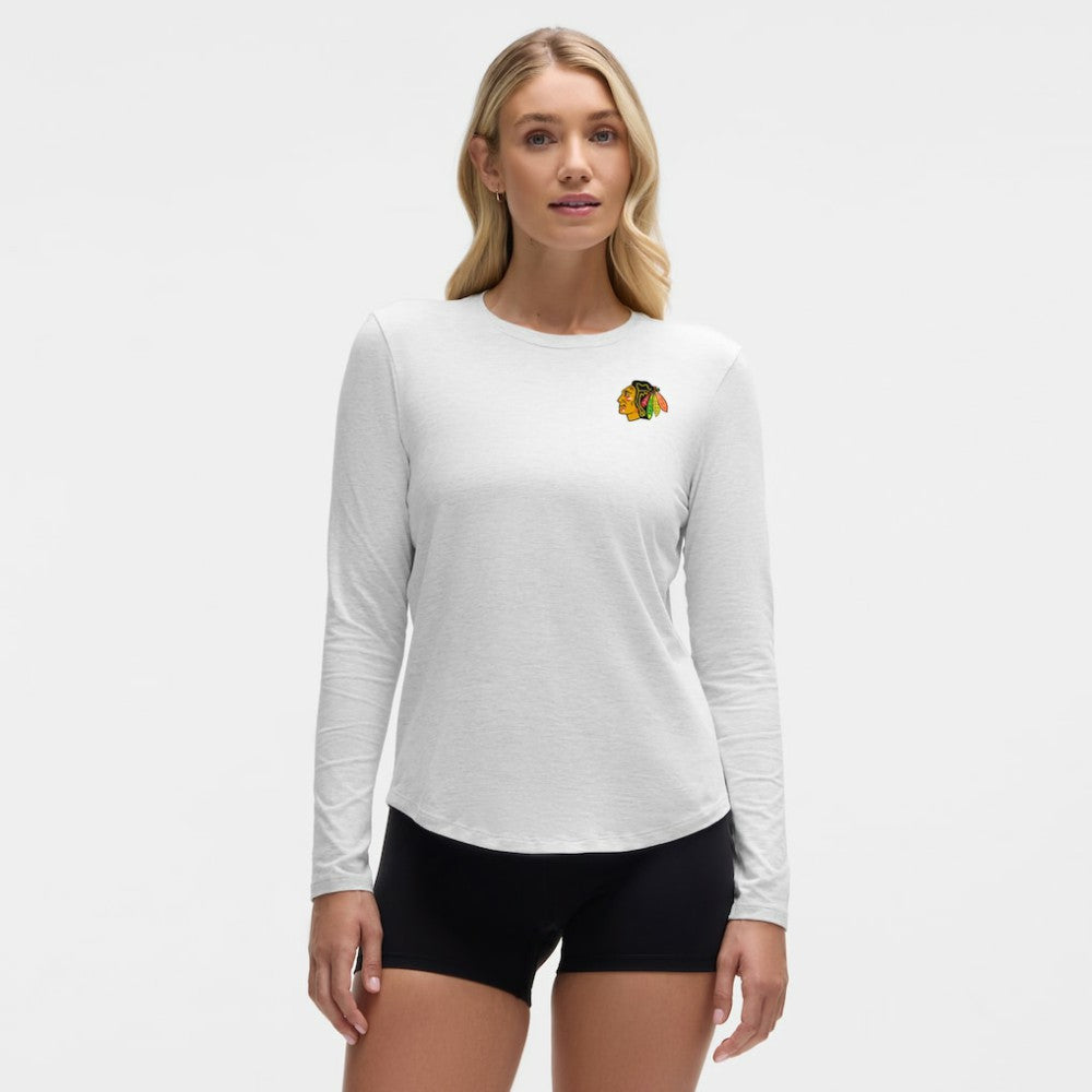 NHL Heathered Core Ultra Light Grey|Heathered Core Ultra Light Grey Chicago Blackhawks lululemon Women's Love Long Sleeve T-Shirt