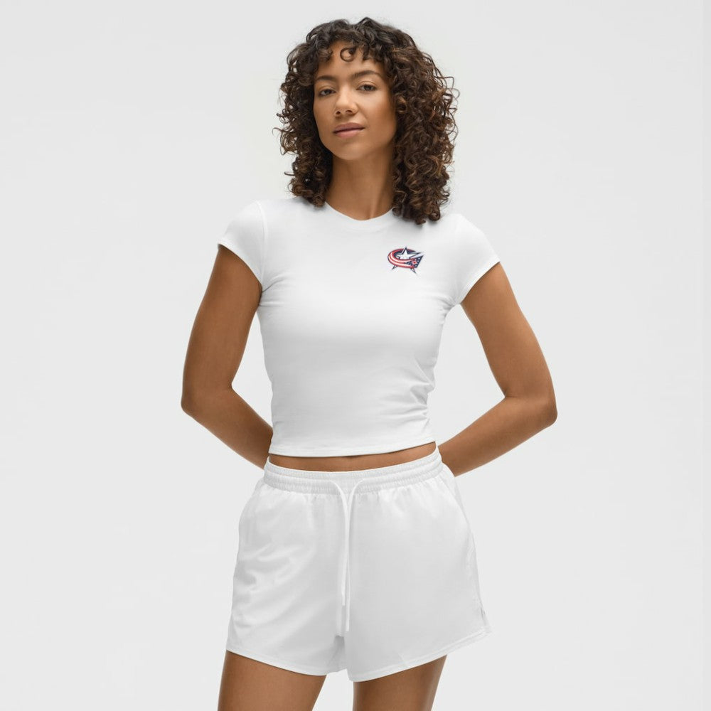 NHL White|White Columbus Blue Jackets lululemon Women's Baby T-Shirt