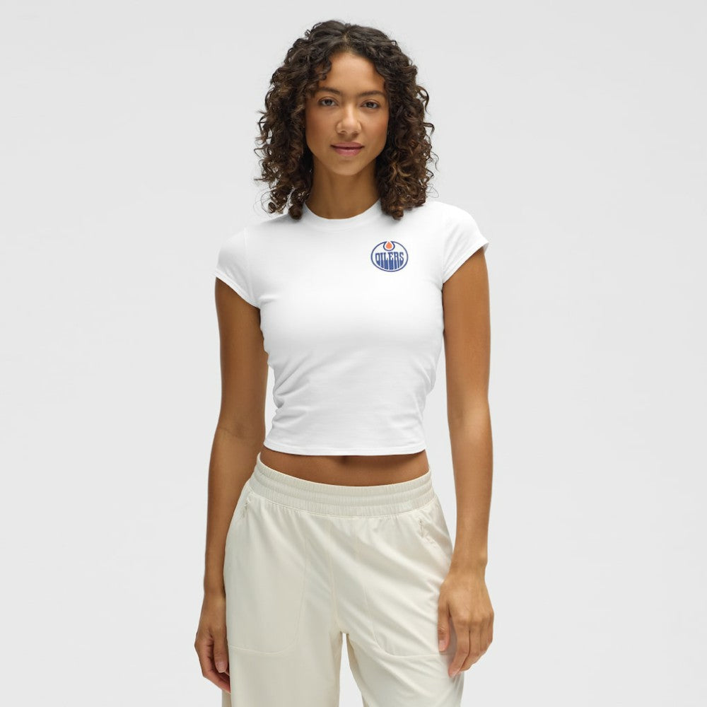NHL White|White Edmonton Oilers lululemon Women's Baby T-Shirt