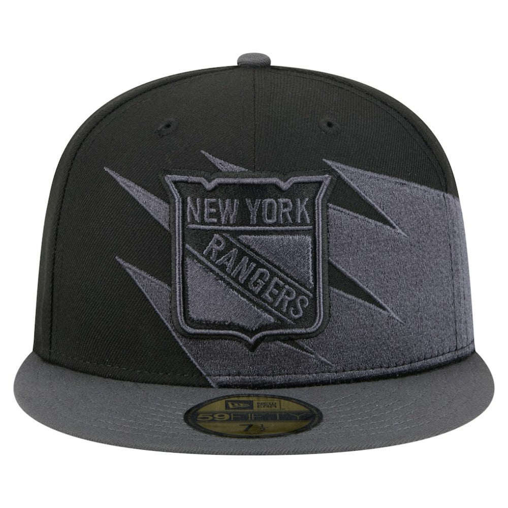 NHL Black New York Rangers New Era Spikes 59FIFTY Fitted Hat