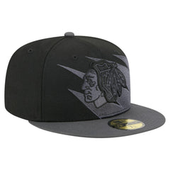 NHL Black Chicago Blackhawks New Era Spikes 59FIFTY Fitted Hat