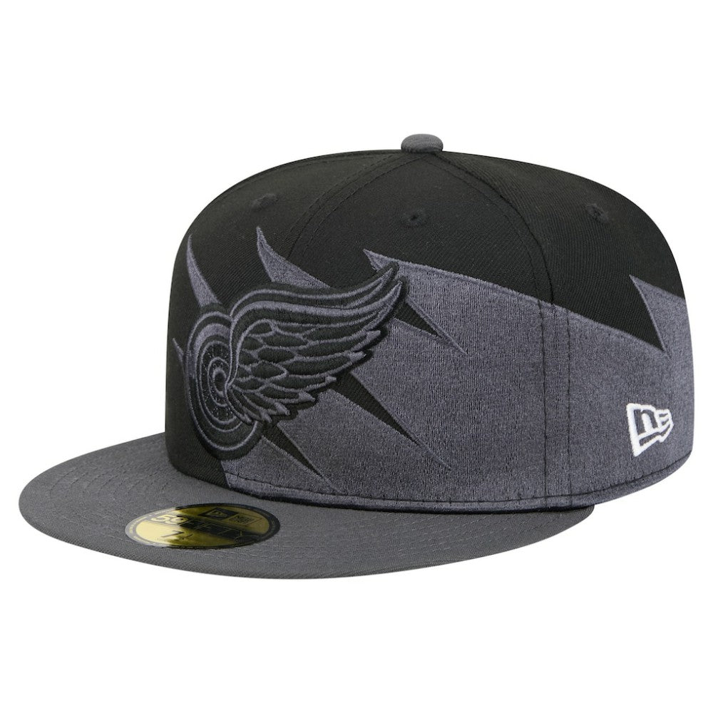 NHL Black Detroit Red Wings New Era Spikes 59FIFTY Fitted Hat