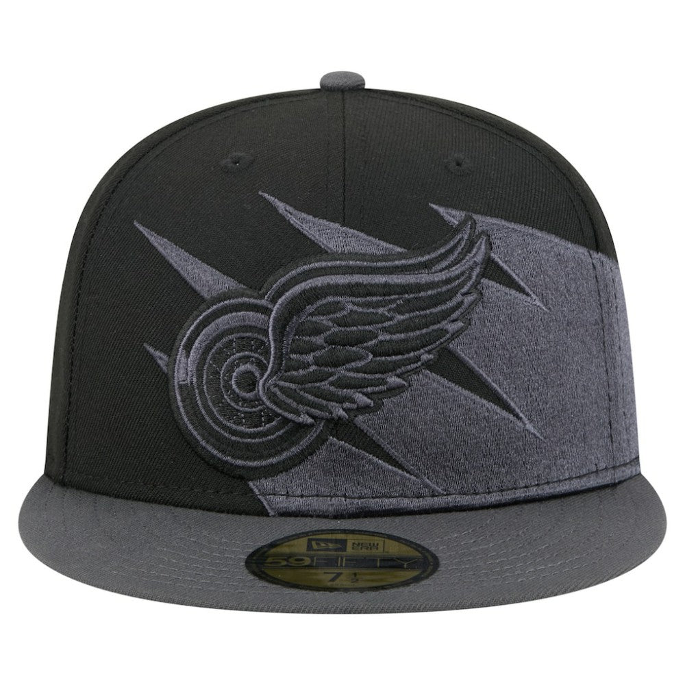 NHL Black Detroit Red Wings New Era Spikes 59FIFTY Fitted Hat