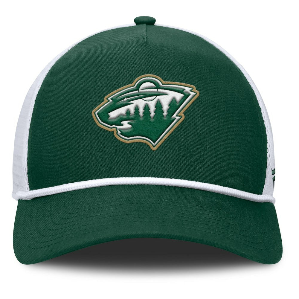 NHL Green/White Minnesota Wild Fanatics Bermuda A-Frame Adjustable Hat