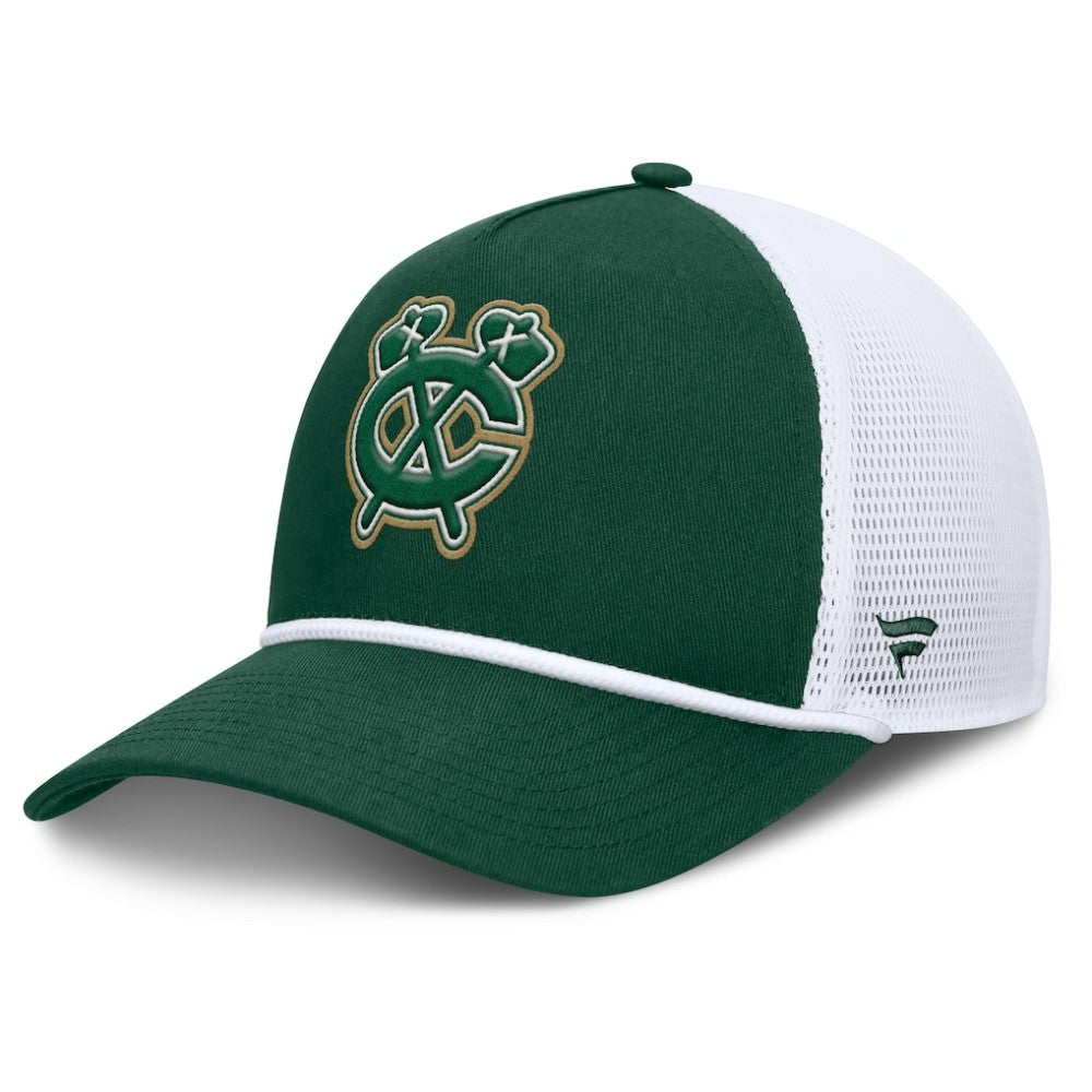 NHL Green/White Chicago Blackhawks Fanatics Bermuda A-Frame Adjustable Hat