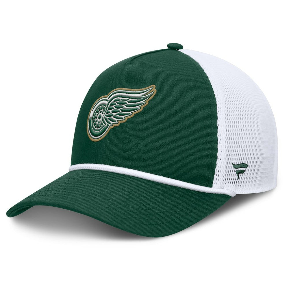NHL Green/White Detroit Red Wings Fanatics Bermuda A-Frame Adjustable Hat